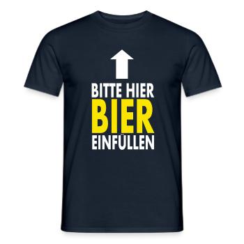 Hier Bier einfüllen - Männer T-Shirt - Navy - Vorne - AI Model Male 178 light (178cm)
