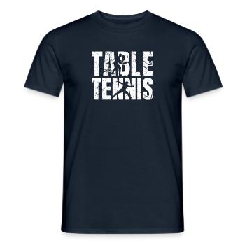 table tennis - Men's T-Shirt - navy - Front - AI Model Male 178 light (178cm)