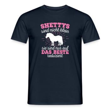 Shetty Shetland Pony Pferd Reiterin Damen Mädchen - Männer T-Shirt - Navy - Vorne - AI Model Male 178 light (178cm)