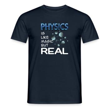 Physic is like magic but real - Men's T-Shirt - navy - Front - AI Model Male 178 light (178cm)