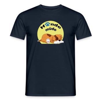 Hunde müde - süßer Comic Hund - Männer T-Shirt - Navy - Vorne - AI Model Male 178 light (178cm)