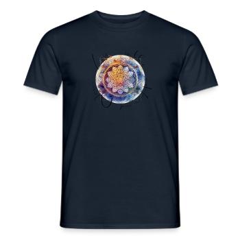 Sacred Geometry, Floral Life, Positive - Men's T-Shirt - navy - Front - AI Model Male 178 light (178cm)