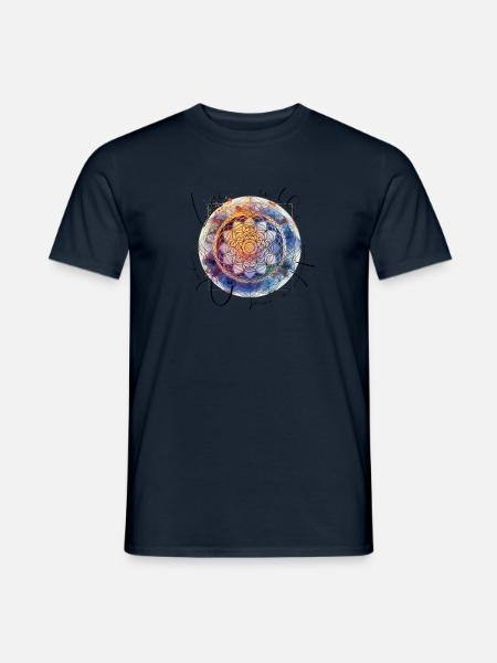 Heilige Geometrie, Blumendes lebens, positive - Männer T-Shirt - Navy