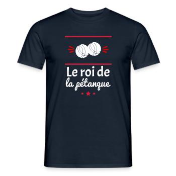 Le roi de la pétanque, idée cadeau bouliste - T-shirt homme - marine - Devant - AI Model Male 178 light (178cm)
