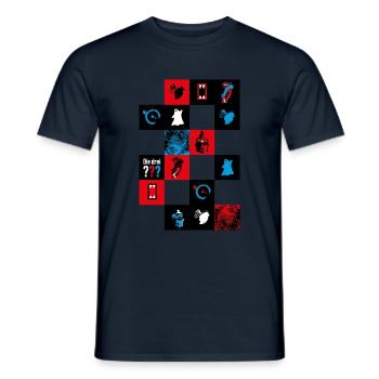 Die Drei ??? Cooles Kacheldesign - Männer T-Shirt - Navy - Vorne - AI Model Male 178 light (178cm)