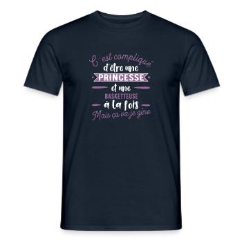 Princesse Basketteuse cadeau métier - T-shirt homme - marine - Devant - AI Model Male 178 light (178cm)