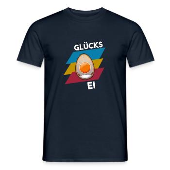 GLÜCKS EI - Männer T-Shirt - Navy - Vorne - AI Model Male 178 light (178cm)