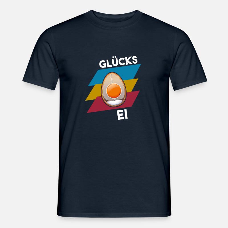 GLÜCKS EI - Männer T-Shirt - Navy