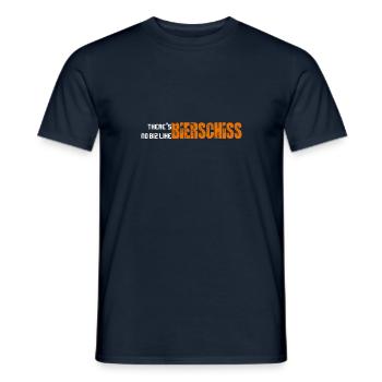 THERE'S NO BIZ LIKE BIERSCHISS - Männer T-Shirt - Navy - Vorne - AI Model Male 178 light (178cm)