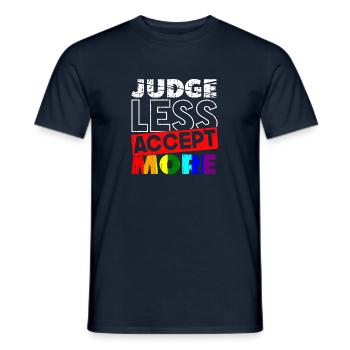Judge Less Accept More - Men's T-Shirt - navy - Front - AI Model Male 178 light (178cm)