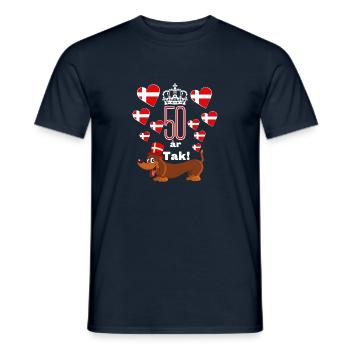 Jubilé du trône du Danemark 50 ans Reine Margrethe - T-shirt homme - marine - Devant - AI Model Male 178 light (178cm)