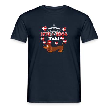 Denmark 52 Years Queen Margrethe 1972 - 2024 - Men's T-Shirt - navy - Front - AI Model Male 178 light (178cm)