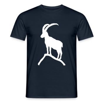 Ibex on Mountain - Men's T-Shirt - navy - Front - AI Model Male 178 light (178cm)