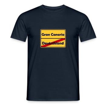 Auswandern nach Gran Canaria! Ortsschild Desing. - Männer T-Shirt - Navy - Vorne - AI Model Male 178 light (178cm)