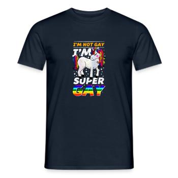 GAY Unicorn - Männer T-Shirt - Navy - Vorne - AI Model Male 178 light (178cm)
