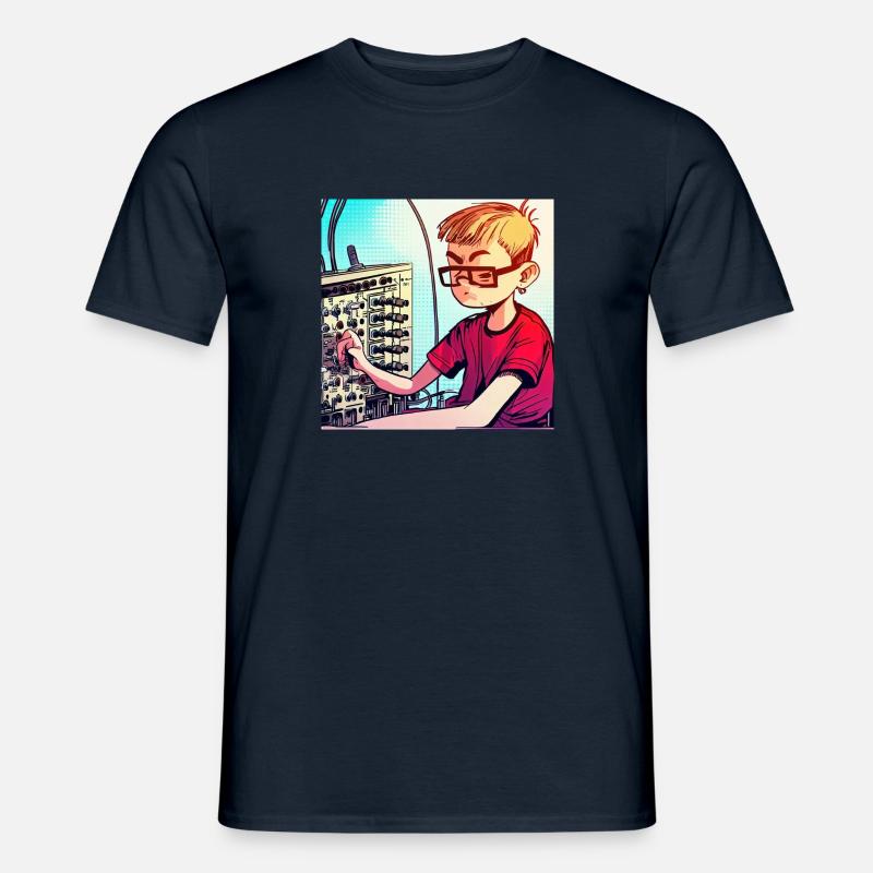 Synthesizer Boy - Männer T-Shirt - Navy