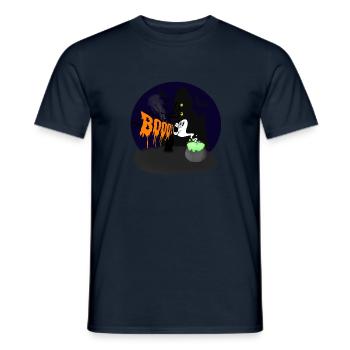 Boo! Spooky ghost by Bousso - Männer T-Shirt - Navy - Vorne - AI Model Male 178 light (178cm)