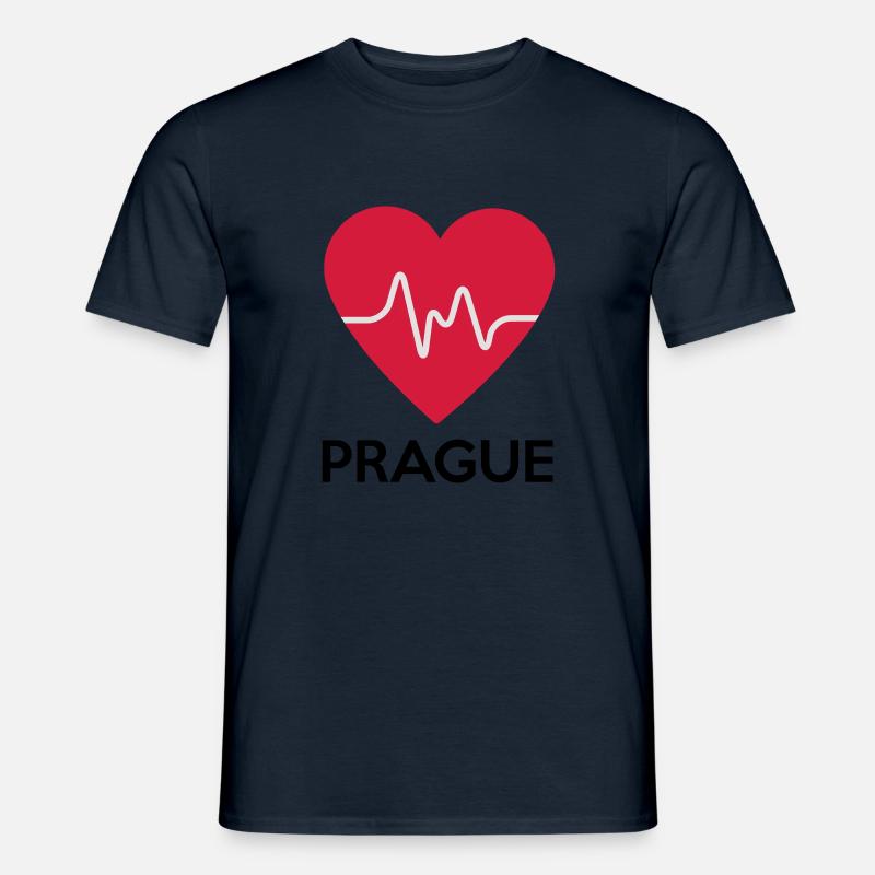Herz Prague - Männer T-Shirt - Navy