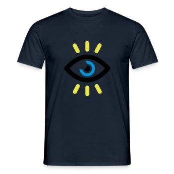 SYMBOLE OEIL OUVERT - T-shirt homme - marine - Devant - AI Model Male 178 light (178cm)