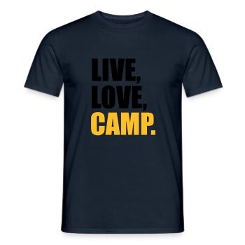 camping - Männer T-Shirt - Navy - Vorne - AI Model Male 178 light (178cm)
