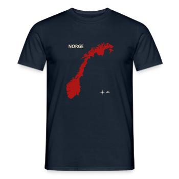 Norge Norwegen Dr Maps red - Männer T-Shirt - Navy - Vorne - AI Model Male 178 light (178cm)