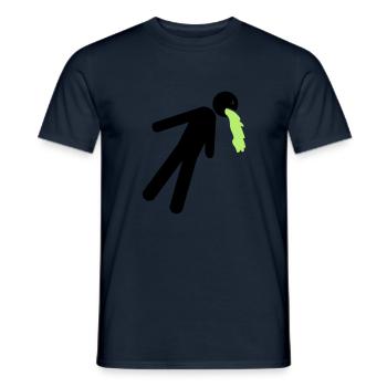 funny puking vomit nausea hangover alcohol - Men's T-Shirt - navy - Front - AI Model Male 178 light (178cm)
