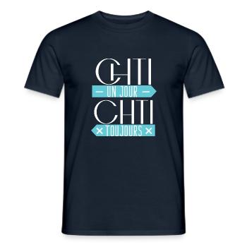 Chti one day ch'ti always gift humor chtimi - Men's T-Shirt - navy - Front - AI Model Male 178 light (178cm)