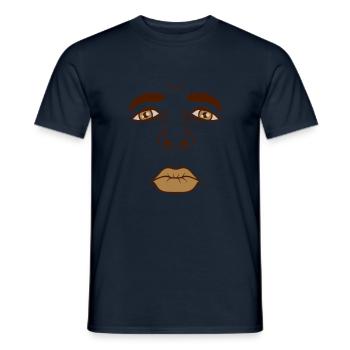 Mann trauriges Gesicht Kussmund - Männer T-Shirt - Navy - Vorne - AI Model Male 178 light (178cm)