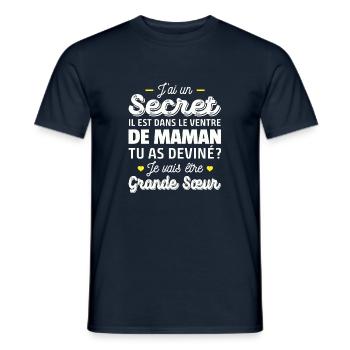 je vais être grande sœur / future grande soeur - T-shirt homme - marine - Devant - AI Model Male 178 light (178cm)