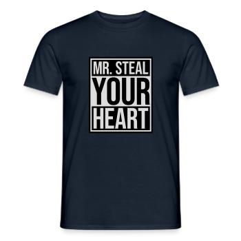 mr steal your heart - Men's T-Shirt - navy - Front - AI Model Male 178 light (178cm)