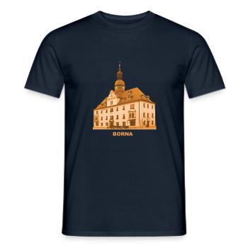 Hôtel de ville de Borna Leipzig Saxe - T-shirt homme - marine - Devant - AI Model Male 178 light (178cm)