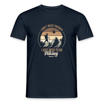 Hiking is Therapy - Men's T-Shirt - navy - Front - AI Model Male 178 light (178cm)