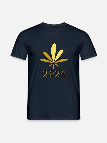 Hemp Leaf - Men's T-Shirt - navy