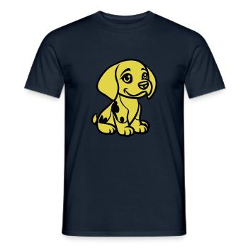 Bande dessinée d’animaux de chien - T-shirt homme - marine - Devant - AI Model Male 178 light (178cm)