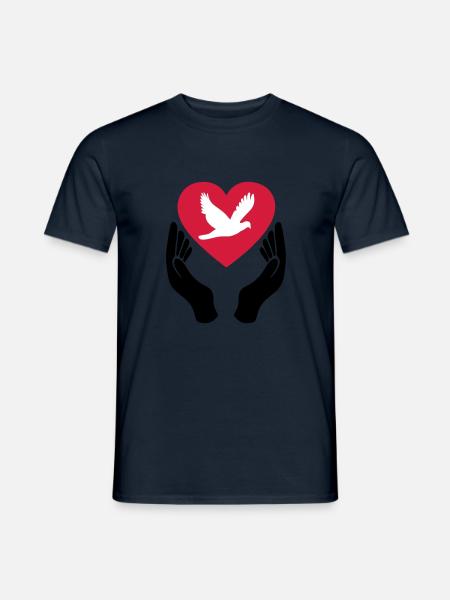 Fredens due - Kærlighed - Pacifist - Mænd T-shirt - marineblå