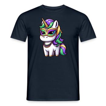 Mardi Gras Unicorn Comic Mask - Men's T-Shirt - navy - Front - AI Model Male 178 light (178cm)
