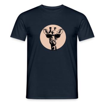Giraffe mit Brille - Männer T-Shirt - Navy - Vorne - AI Model Male 178 light (178cm)