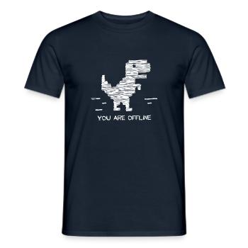 you are offline. You're offline, no internet, - Men's T-Shirt - navy - Front - AI Model Male 178 light (178cm)