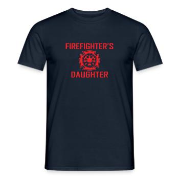 Pompier fille pompier père - T-shirt homme - marine - Devant - AI Model Male 178 light (178cm)