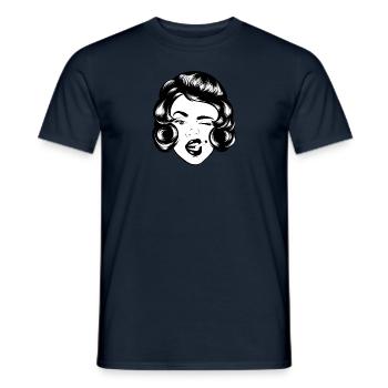 Femme fumeuse. - T-shirt homme - marine - Devant - AI Model Male 178 light (178cm)