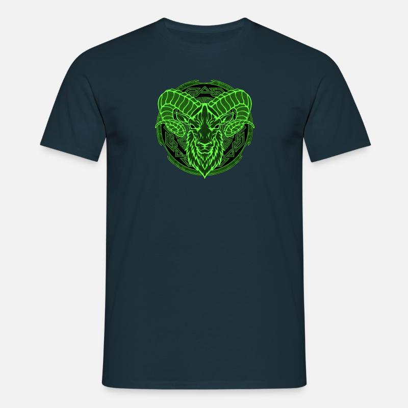 Wikinger Widder Aries - Männer T-Shirt - Navy