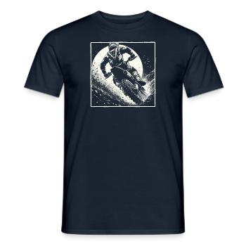 Manga Motocross Gift - Vintage Dirt Bike - Men's T-Shirt - navy - Front - AI Model Male 178 light (178cm)