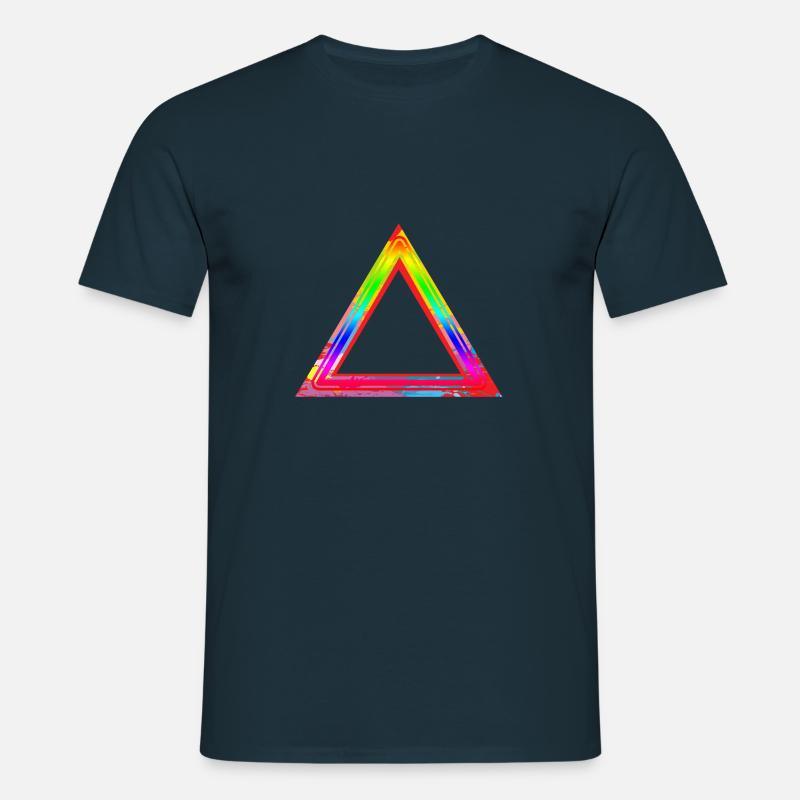 TRIANGULAR RAINBOW - Männer T-Shirt - Navy