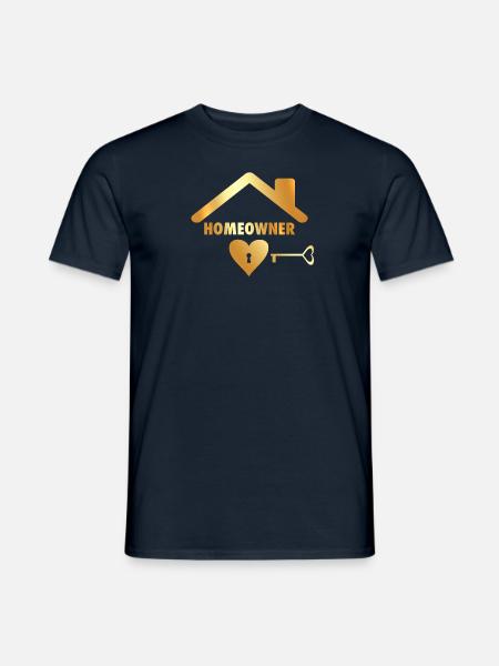 Huiseigenaar nieuw huis kopen huis bouwen huis geschenk - Heren T-shirt - navy