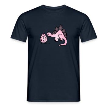 Dino Dinosaurier Stegosauria - Männer T-Shirt - Navy - Vorne - AI Model Male 178 light (178cm)