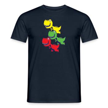 Dinosaurier T-Rex Babys - Männer T-Shirt - Navy - Vorne - AI Model Male 178 light (178cm)