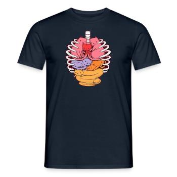 Le corps humain à l'intérieur - T-shirt homme - marine - Devant - AI Model Male 178 light (178cm)