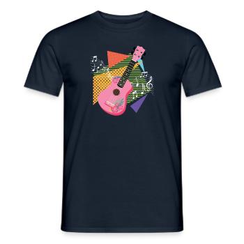 Cute Guitar Shirt Design - Chemise mélomane - T-shirt homme - marine - Devant - AI Model Male 178 light (178cm)