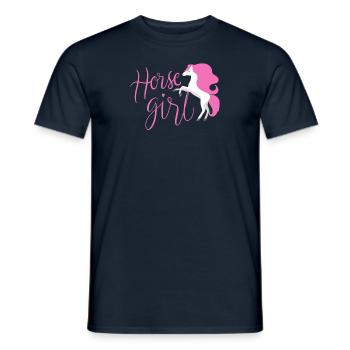Horse Pony Pink Horse Girl Cute Gift Cute - Men's T-Shirt - navy - Front - AI Model Male 178 light (178cm)