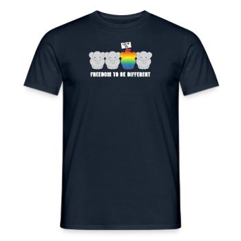 LGBT - Gay - Gay - Soyez différent - Éléphant - T-shirt homme - marine - Devant - AI Model Male 178 light (178cm)